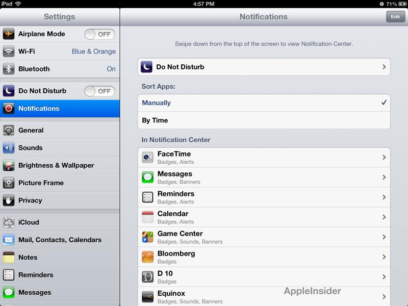 First look: iOS 6 Settings adds Do Not Disturb, quicker Bluetooth ...