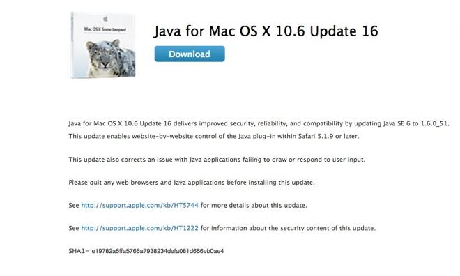 what is the most recent java update for mac