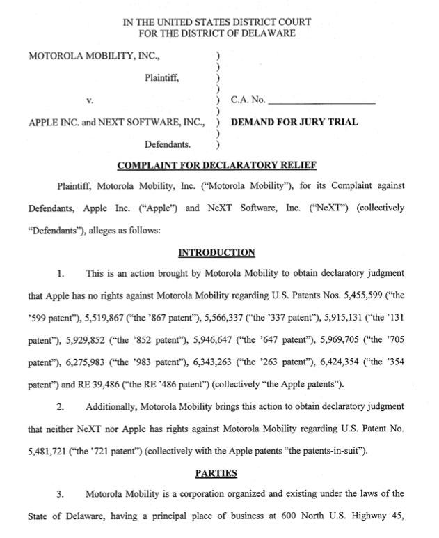 Motorola、Apple iPhone関連特許11件の無効化を目指す