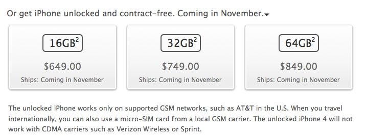 Unlocked Iphone 4s Coming In November Won T Work With Cdma Carriers Appleinsider