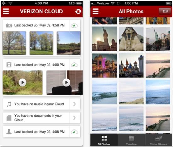 Verizon Cloud iPhone バックアップ ソフトウェアが Apple の App Store で開始