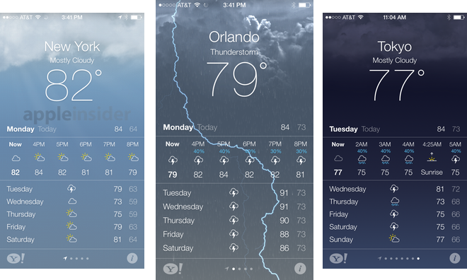 Inside iOS 7: Apple's Weather app gets animated | AppleInsider