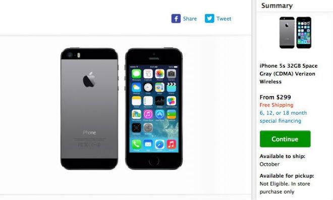 iPhone 5s no longer available for in-store pickup at Apple retail