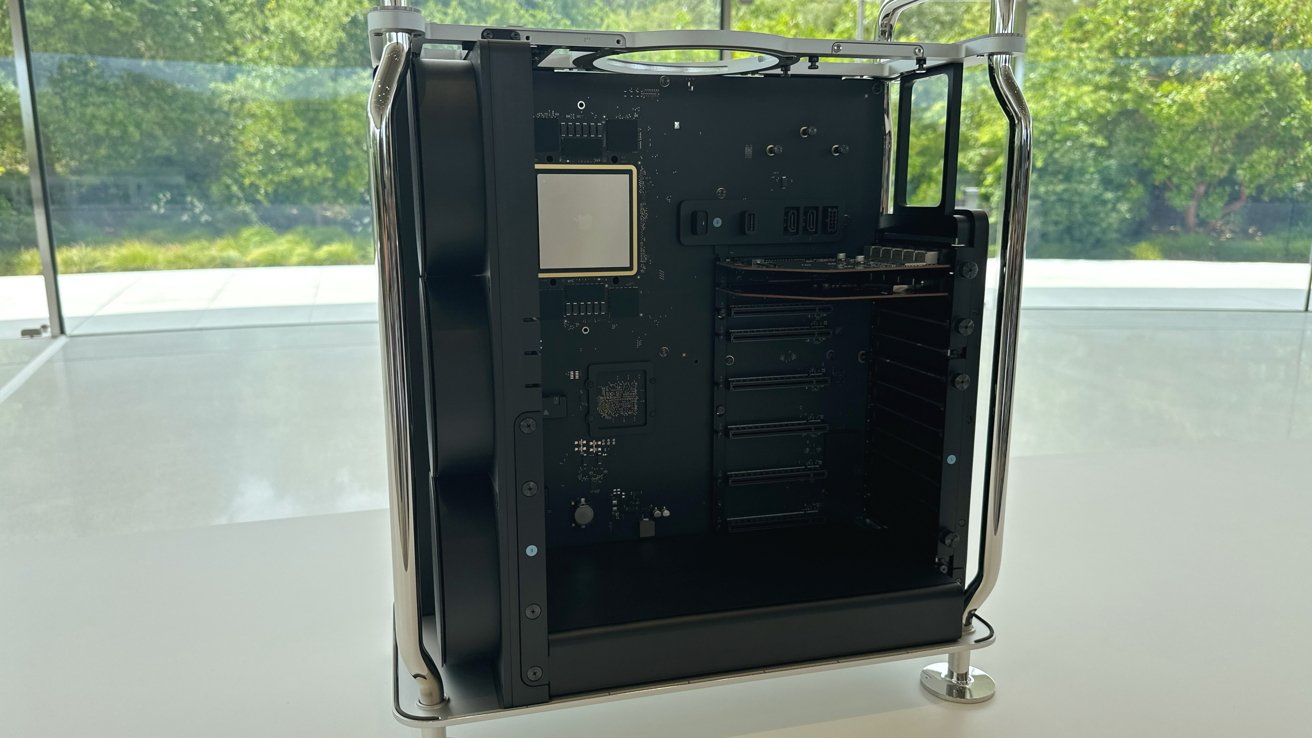 Seven PCI-E slots inside the Mac Pro