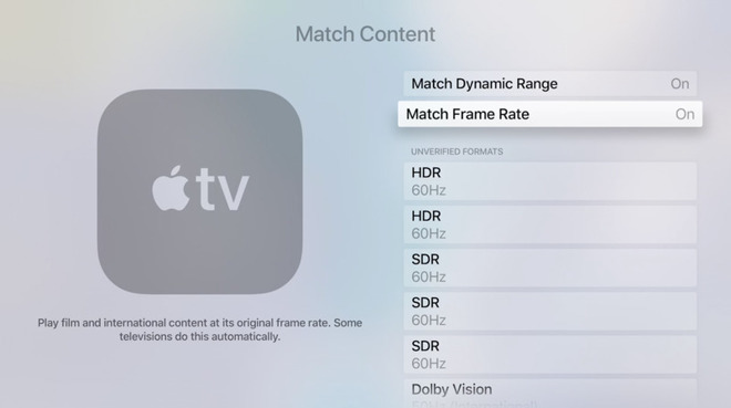 To ensure best picture across all content, enable content matching and default to 4K SDR