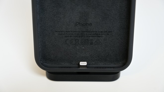 The case&rsquo;s microfiber interior and Lightning connector