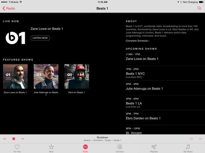 Beats1 Radio continues to air shows live everyday, for free