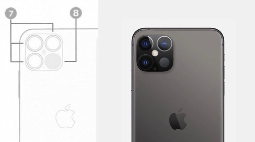 Leaked camera module placement (left) fan render (right)