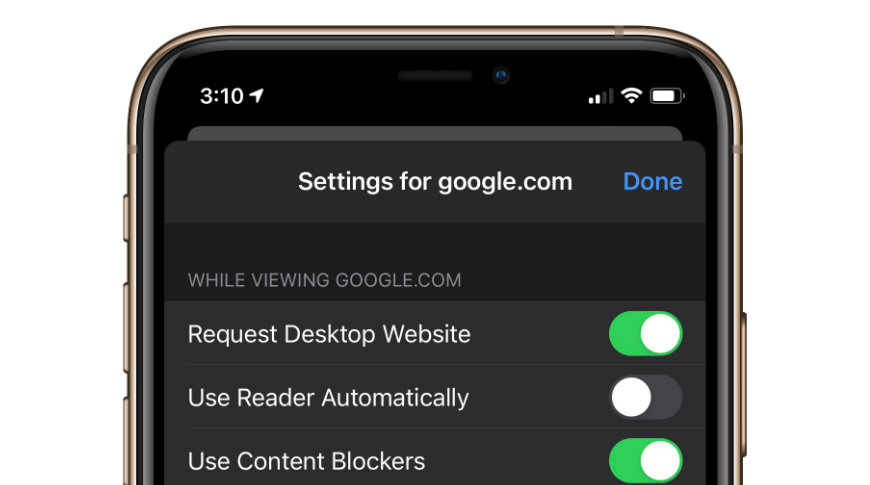 Per website settings let users customize their browsing experience
