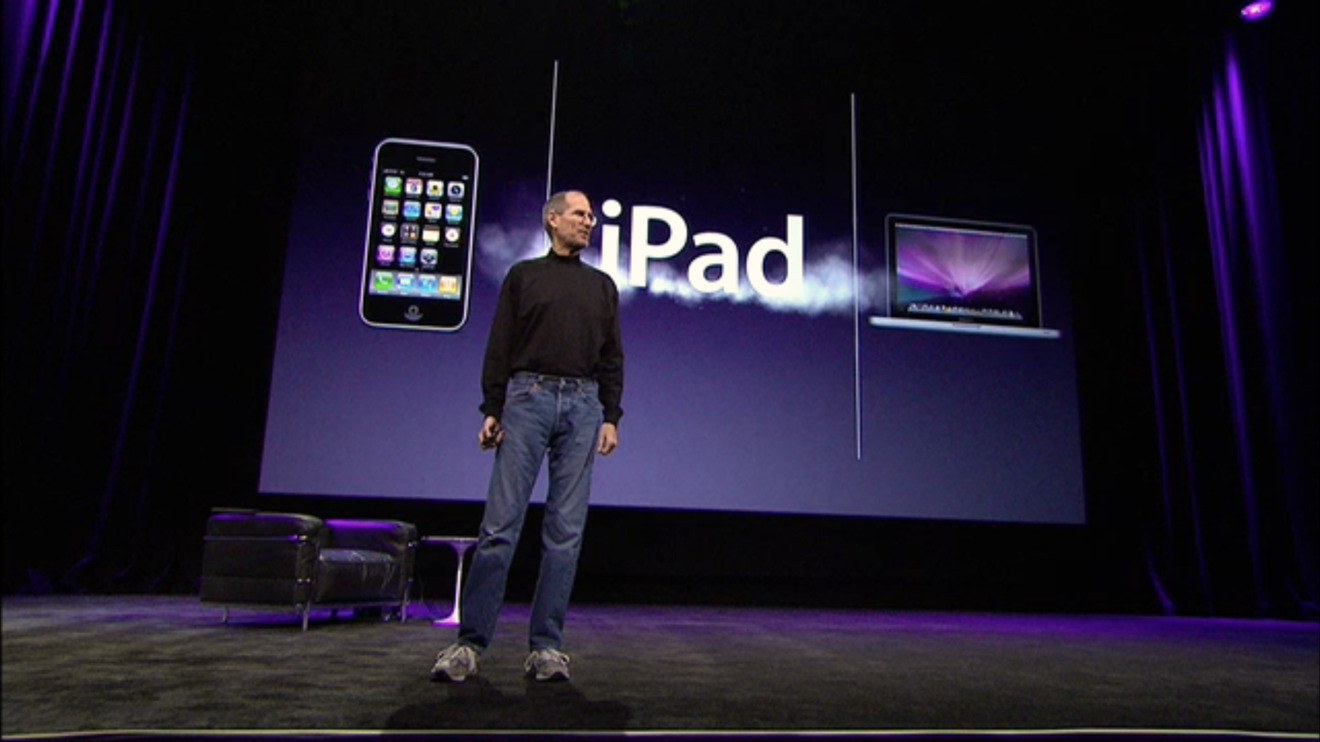 Steve Jobs at the 2010 launch event