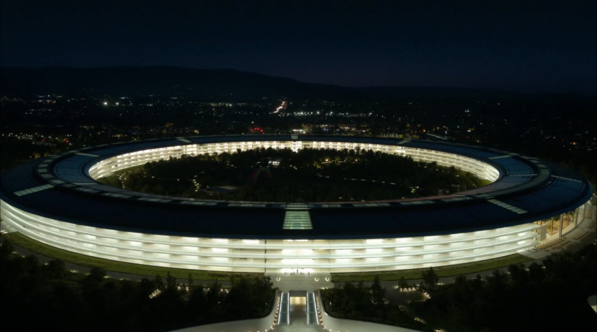 The central building called “The Ring” viewed at night