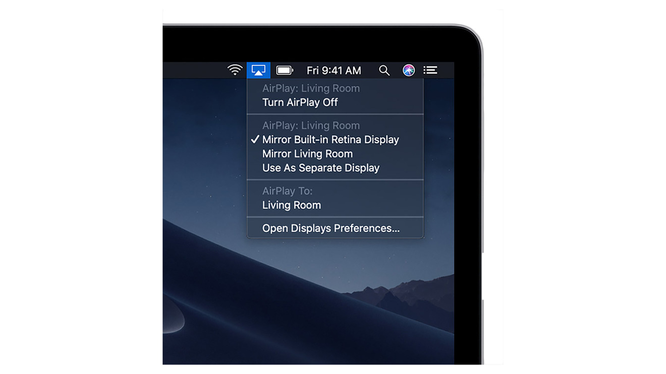 AirPlay also lets you mirror content from your device to an external display