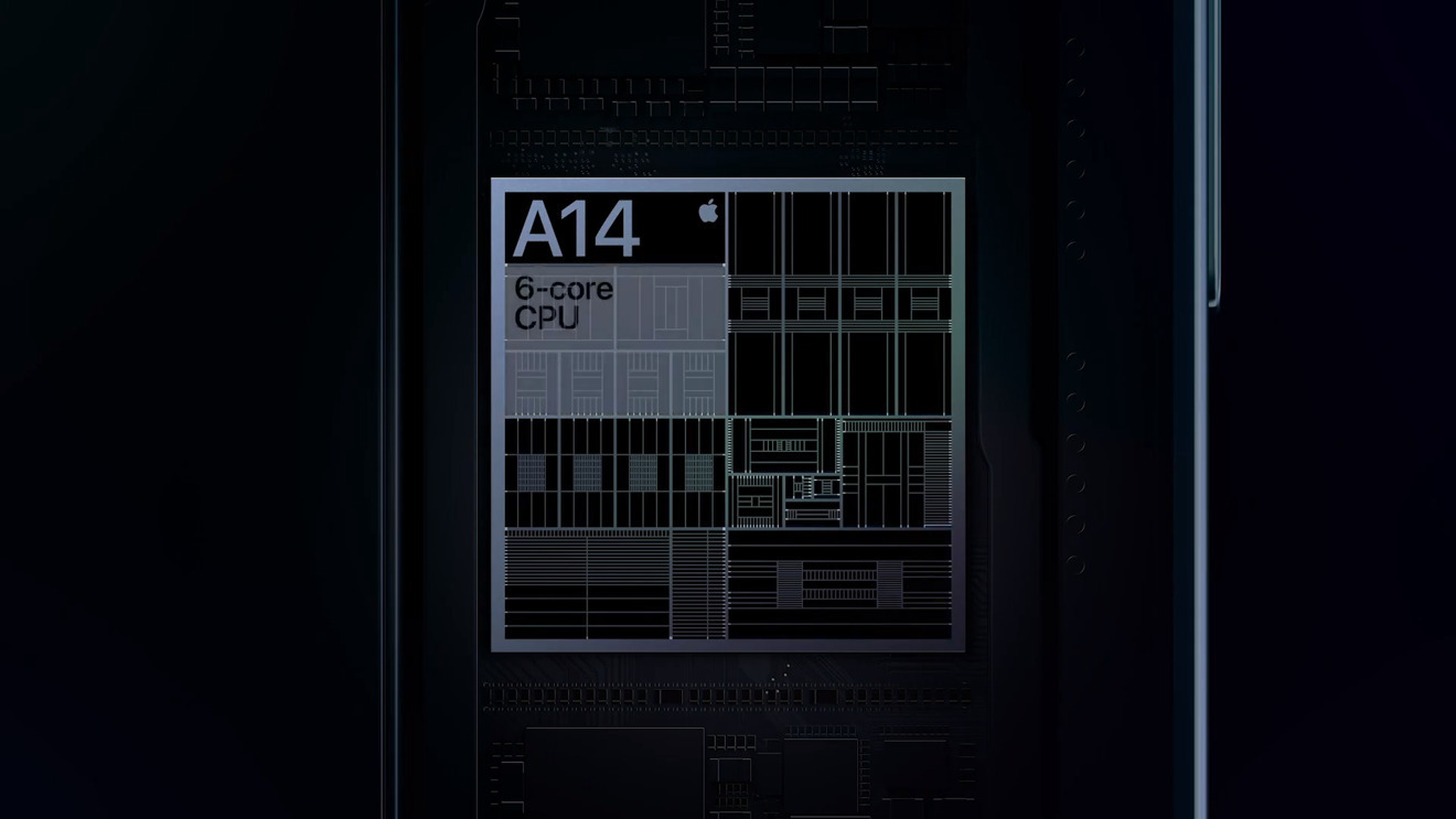 The A14 chip that powers the handset