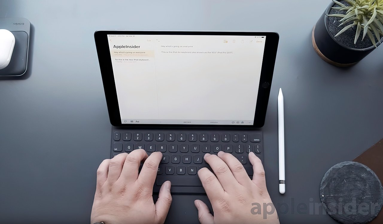 The Smart Keyboard offers a good typing experience on the iPad Air 3
