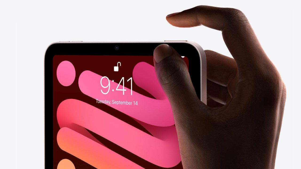 Touch ID is embedded in the iPad mini and iPad Air Top Button
