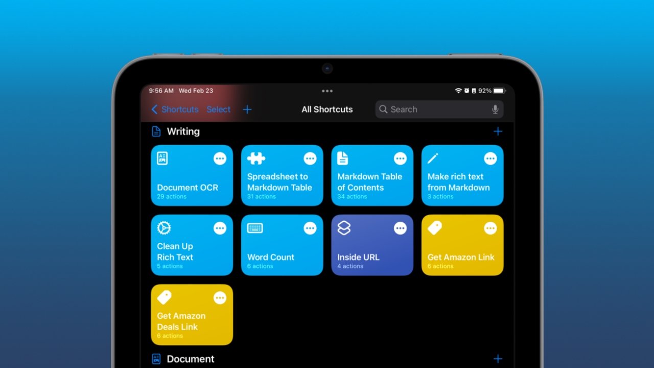Shortcuts can be organized using colors and folders