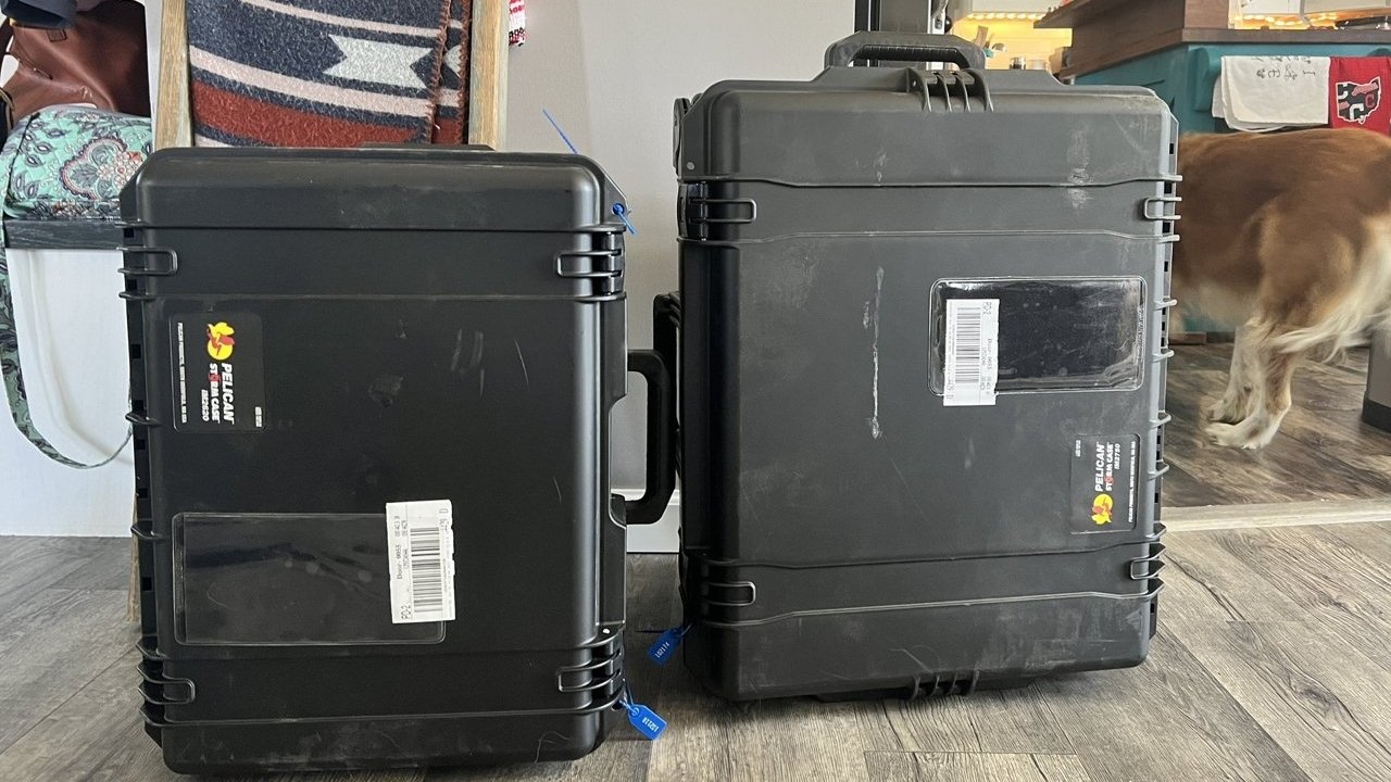 The rented repair tools arrive in two large containers weighing about 80 pounds