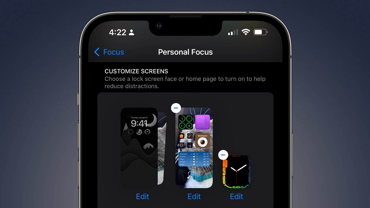 Choose which Lock Screen, Home Screen, and Apple Watch face is shown when a Focus is active