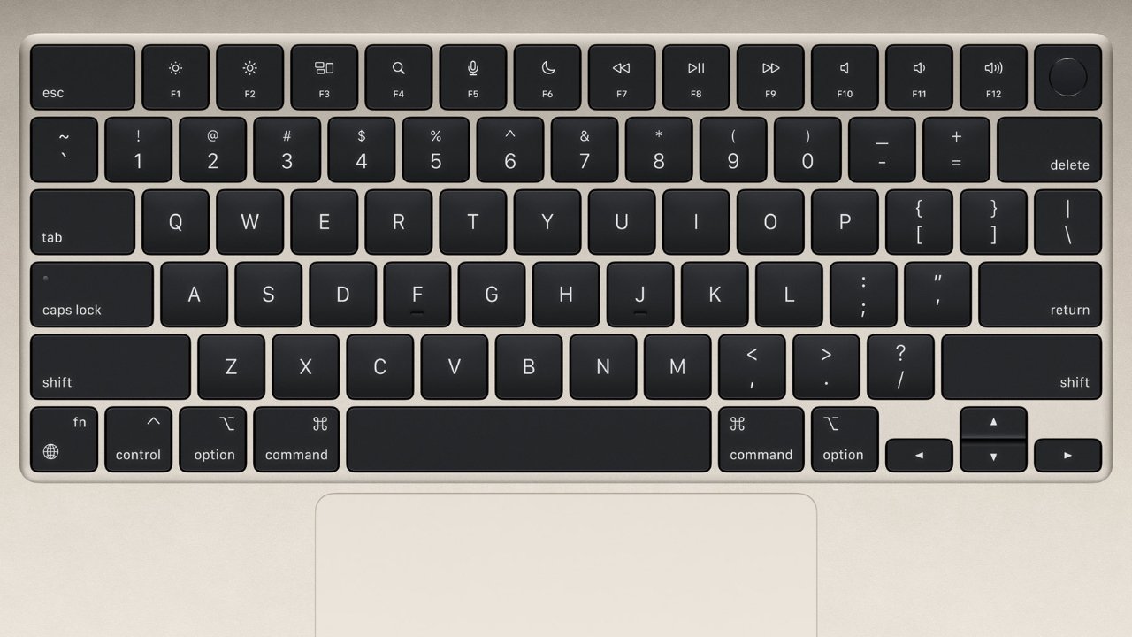 The Magic Keyboard and trackpad in the redesigned MacBook Air