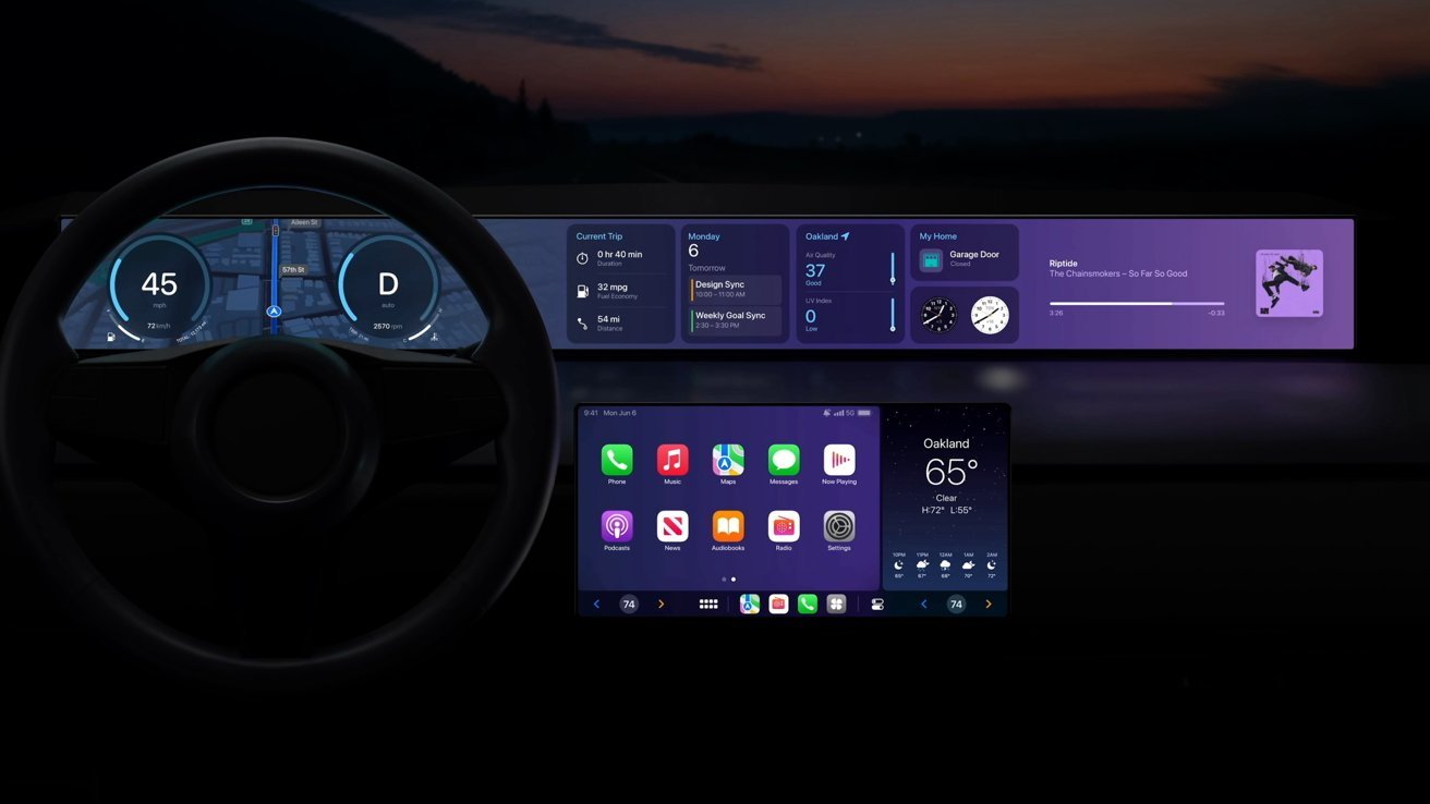 The new CarPlay interface will take over multiple displays in a vehicle