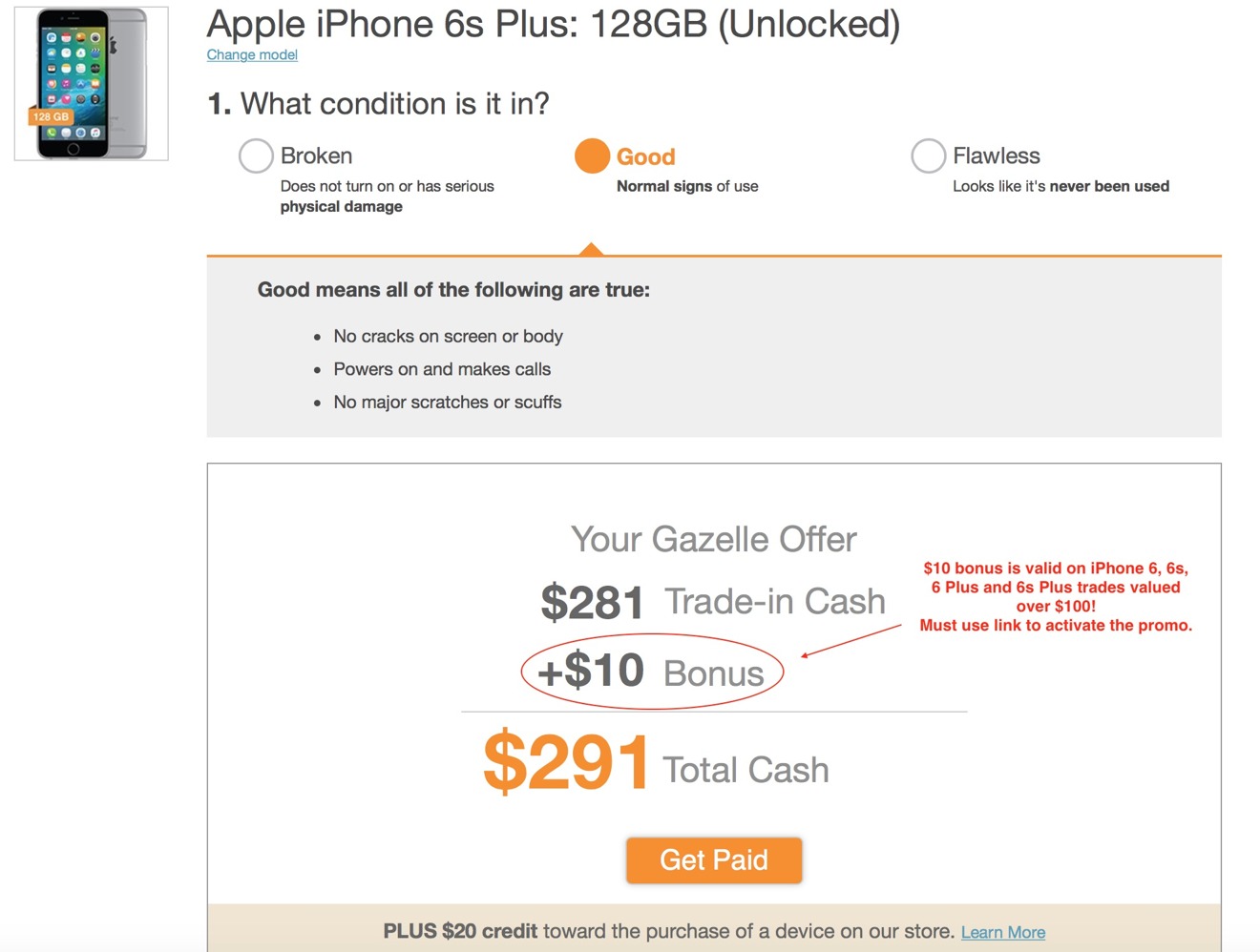 Gazelle iPhone trade in bonus