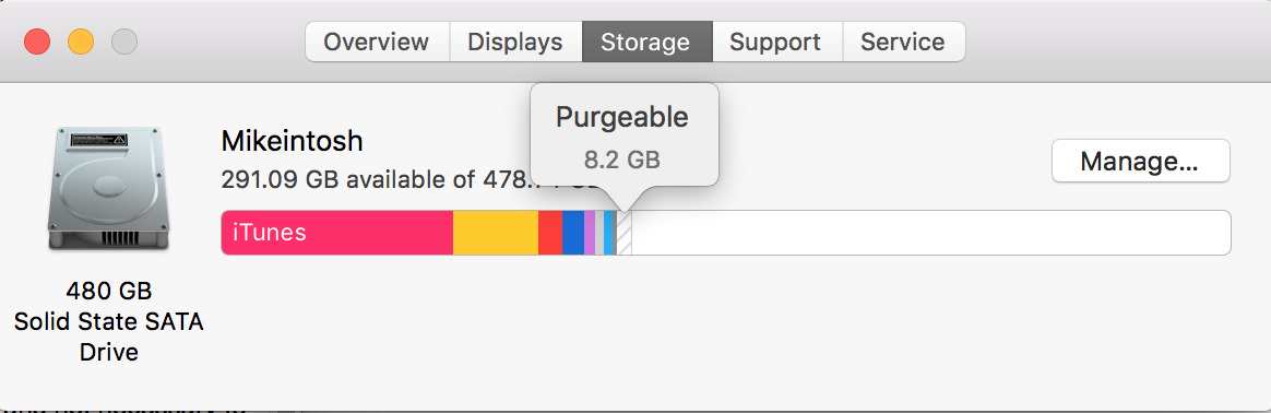 system storage taking up way too much space in macos sierra