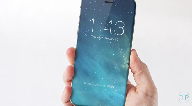 A concept render of an edge-to-edge iPhone display.