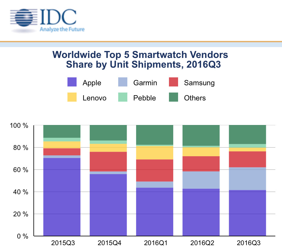 Garmin watch market discount share