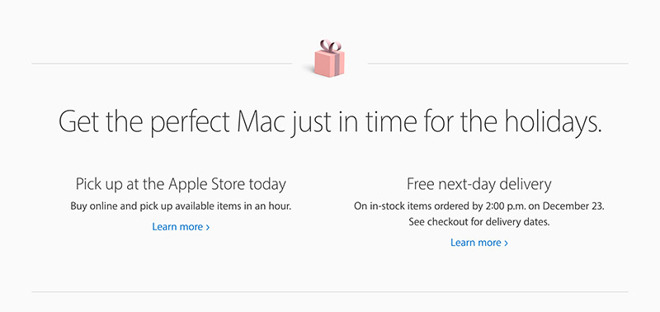 Apple activates free next-day deliveries for last minute Christmas shoppers | AppleInsider