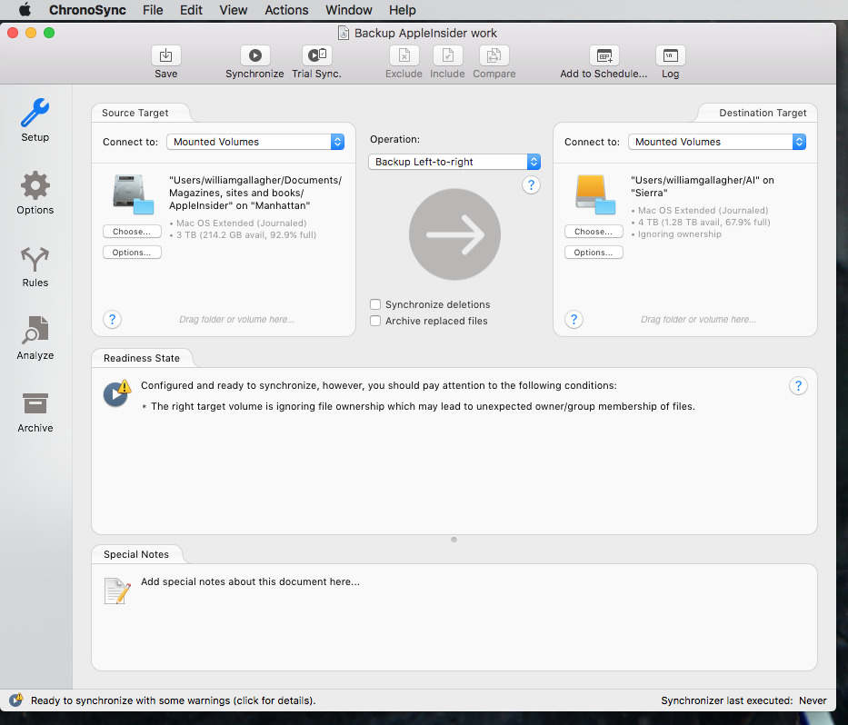 finder keeps failing during chronosync backup