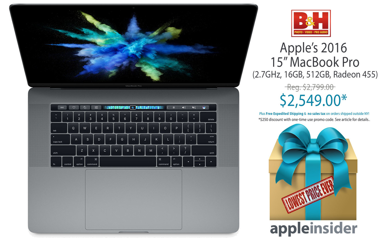 Last Call Killer Deal Apple S 16 15 Inch Macbook Pro 2 7ghz 16gb 512gb 455 For 2 549 250 Off With Free Expedited Shipping No Tax Outside Ny Appleinsider