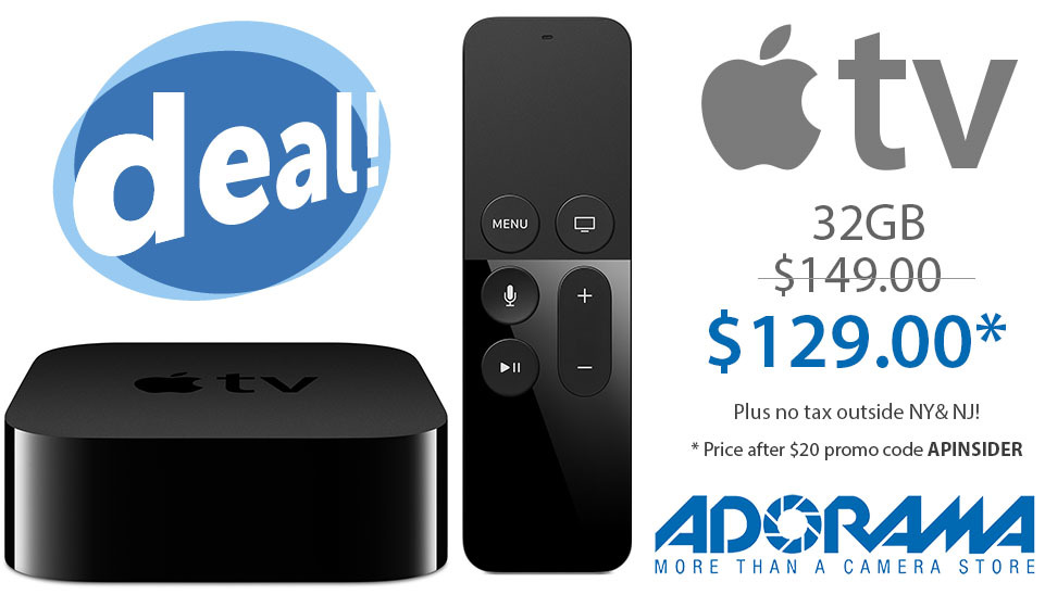 Deals: Apple TV for $129; $150 off 2016 13" MacBook Pro; 1TB 27" 5K for $2,199 AppleInsider