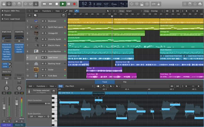 interface for garageband for mac