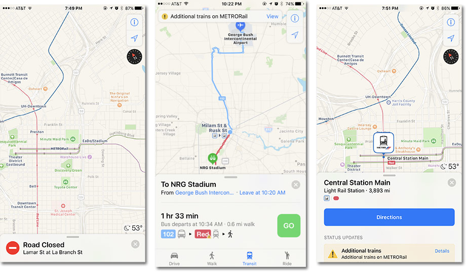 Apple Maps、スーパーボウルLI前にヒューストンの交通データを取得