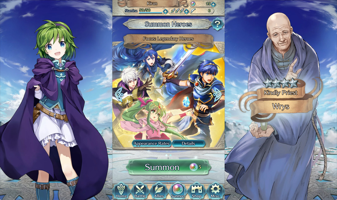 Legendary Heroes Summons and Expected Appearances