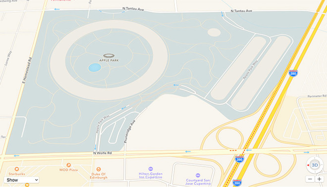 apple headquarters map