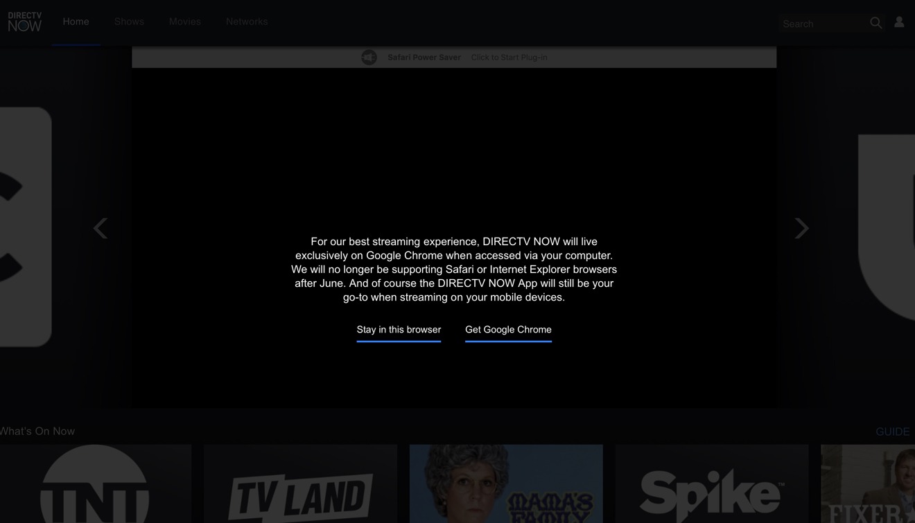 DirecTV Now dropping Safari support for browser streaming in favor of  Chrome exclusivity