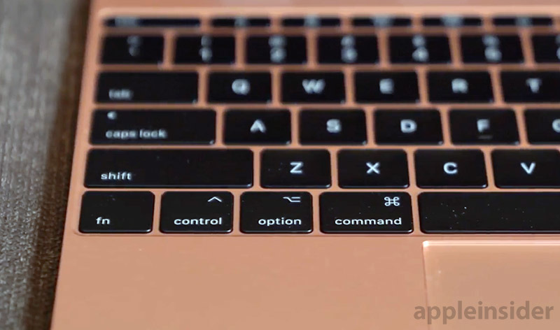 Apple 12 inch MacBook keyboard in Rose Gold