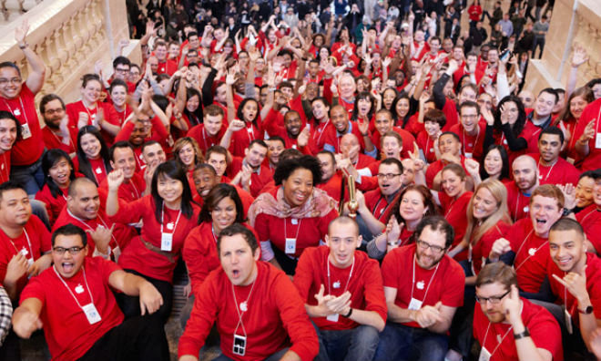 Happy Apple employees