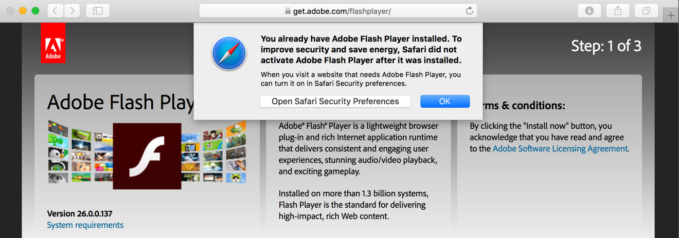 adobe flash player update for mac os sierra