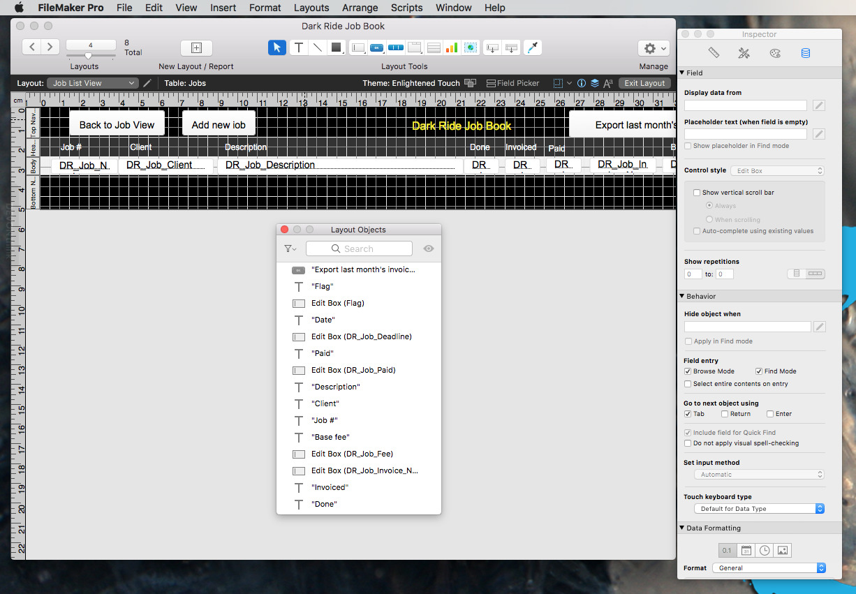 filemaker pro for mac layout template