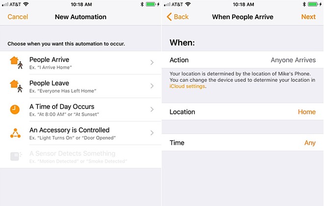 Changes to automation conditions in the iOS 11 beta