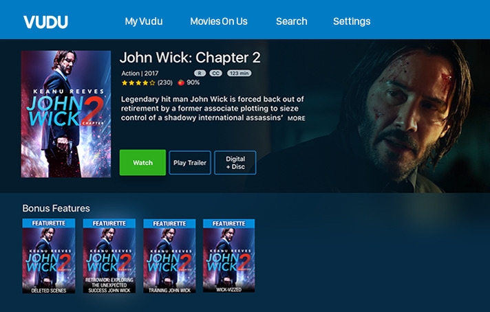 Vudu movies on online us