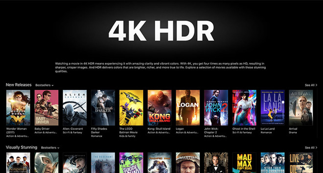 Apple throws iTunes spotlight on 4K HDR movies ahead of Apple TV