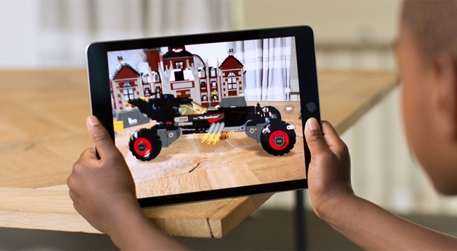 Apple's current AR platform: an ARKit app running on an iPad