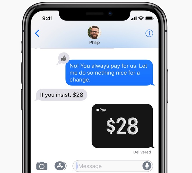 After A Day Of Availability To Users Apple Pay Cash Now Officially - 23900 30738 iphone x messages apple pay screen l jpg