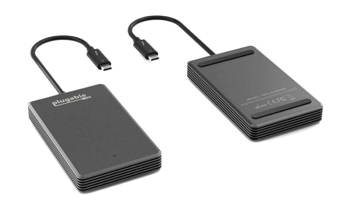 Plugable Thunderbolt 3 drive offers 480GB of NVMe SSD external storage