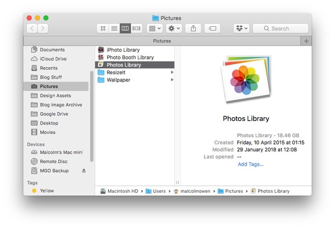 default location for dropbox folder on mac