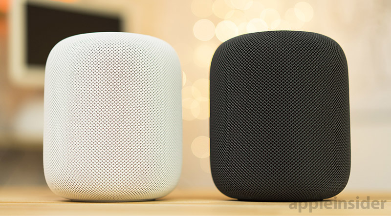 HomePod in black and white