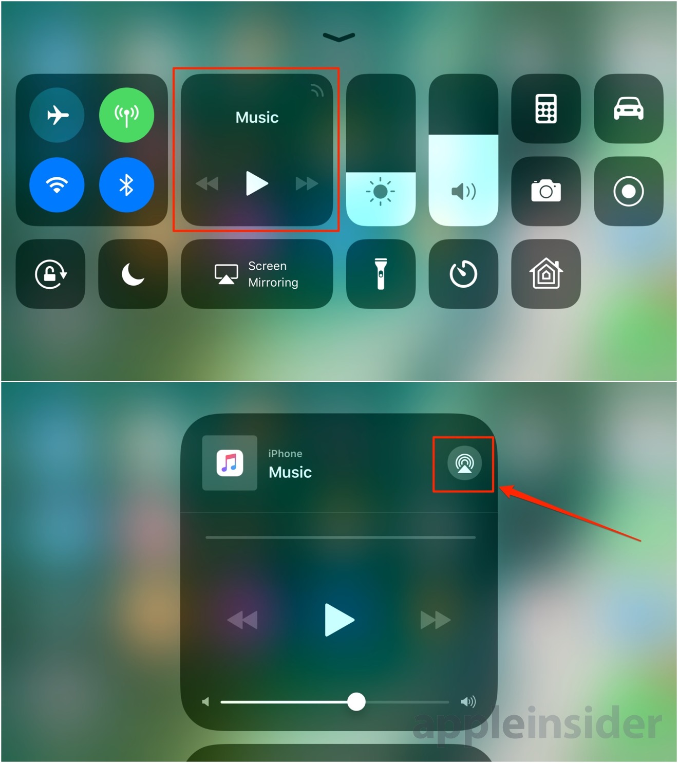 Reminder Apple Includes A Tiny Airplay Toggle In Ios 11 S Control Center For Iphone And Ipad Appleinsider